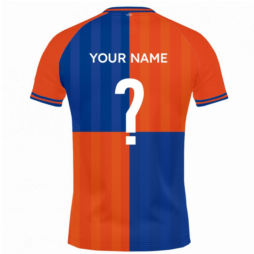 Danxen Hombre Camiseta Su Nombre #0 Naranja Azul Real 1ª Equipación 2025/26 La Camisa