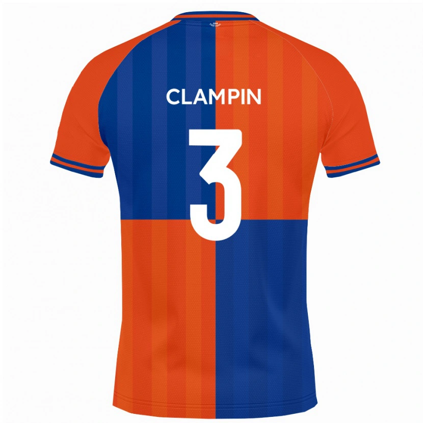 Danxen Hombre Camiseta Ryan Clampin #3 Naranja Azul Real 1ª Equipación 2025/26 La Camisa