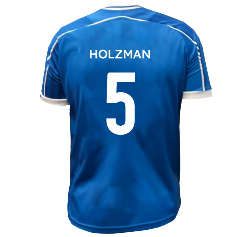 Danxen Hombre Camiseta Louie Holzman #5 Azul Blanco 1ª Equipación 2025/26 La Camisa