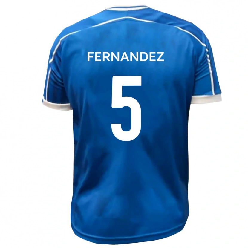 Danxen Hombre Camiseta Luis Fernandez #5 Azul Blanco 1ª Equipación 2025/26 La Camisa