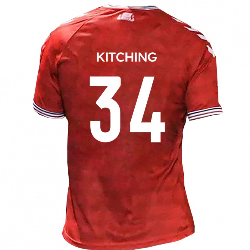 Danxen Hombre Camiseta Mark Kitching #34 Rojo Blanco 1ª Equipación 2025/26 La Camisa