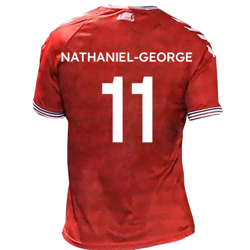Danxen Hombre Camiseta Ashley Nathaniel-George #11 Rojo Blanco 1ª Equipación 2025/26 La Camisa
