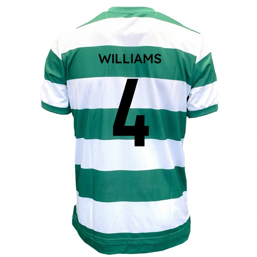 Danxen Hombre Camiseta Morgan Williams #4 Verde Blanco 1ª Equipación 2025/26 La Camisa