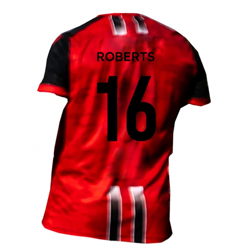 Danxen Hombre Camiseta Tyler Roberts #16 Rojo Negro 1ª Equipación 2025/26 La Camisa