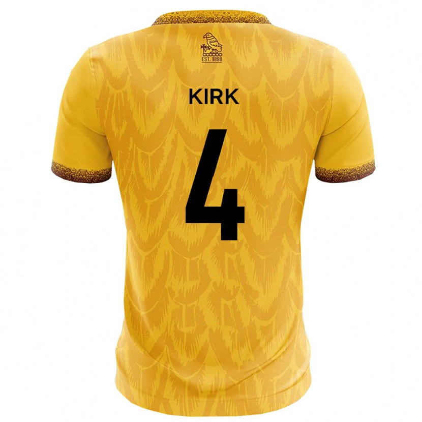 Danxen Hombre Camiseta Alex Kirk #4 Amarillo Marrón 1ª Equipación 2025/26 La Camisa