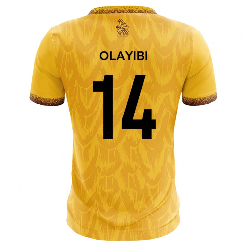 Danxen Hombre Camiseta Daniel Olayibi #14 Amarillo Marrón 1ª Equipación 2025/26 La Camisa