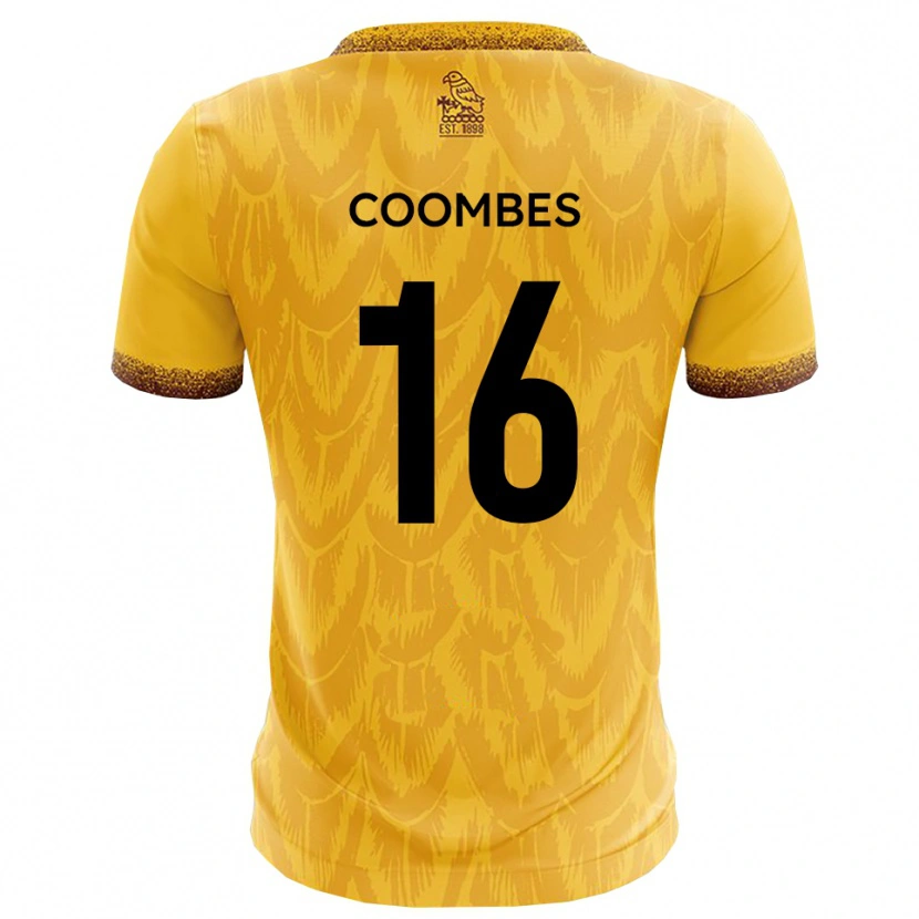 Danxen Hombre Camiseta Jay Coombes #16 Amarillo Marrón 1ª Equipación 2025/26 La Camisa
