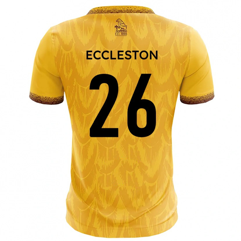 Danxen Hombre Camiseta Junior Eccleston #26 Amarillo Marrón 1ª Equipación 2025/26 La Camisa