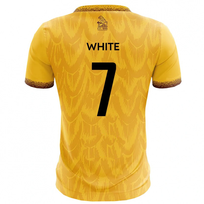 Danxen Hombre Camiseta Jaiden White #7 Amarillo Marrón 1ª Equipación 2025/26 La Camisa