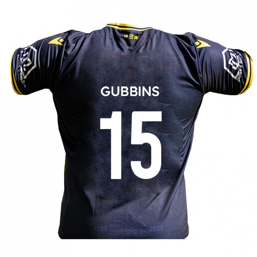 Danxen Hombre Camiseta Joe Gubbins #15 Azul Marino Amarillo 1ª Equipación 2025/26 La Camisa