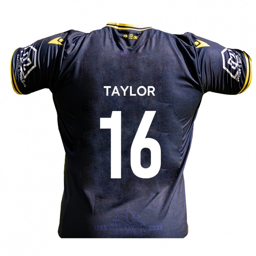 Danxen Hombre Camiseta Harry Taylor #16 Azul Marino Amarillo 1ª Equipación 2025/26 La Camisa