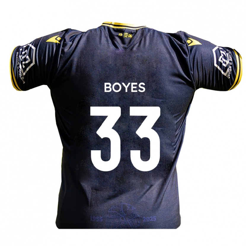 Danxen Hombre Camiseta Harry Boyes #33 Azul Marino Amarillo 1ª Equipación 2025/26 La Camisa