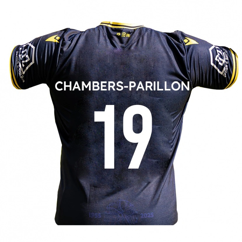 Danxen Hombre Camiseta Leon Chambers-Parillon #19 Azul Marino Amarillo 1ª Equipación 2025/26 La Camisa
