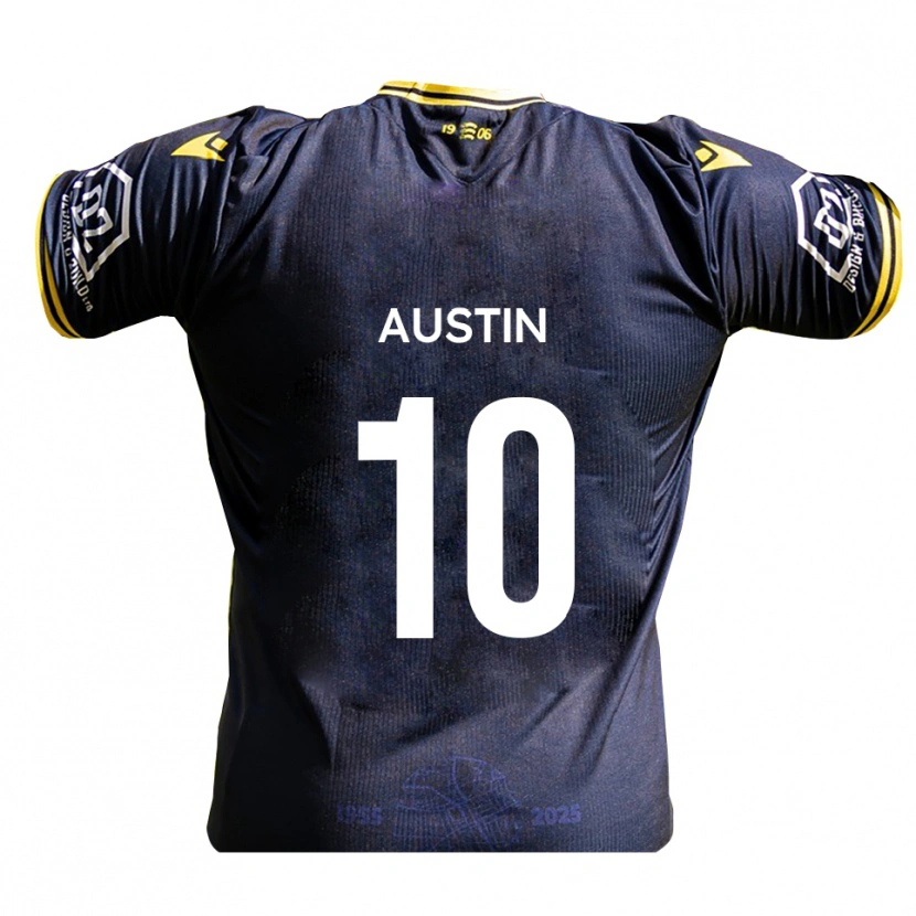 Danxen Hombre Camiseta Sam Austin #10 Azul Marino Amarillo 1ª Equipación 2025/26 La Camisa