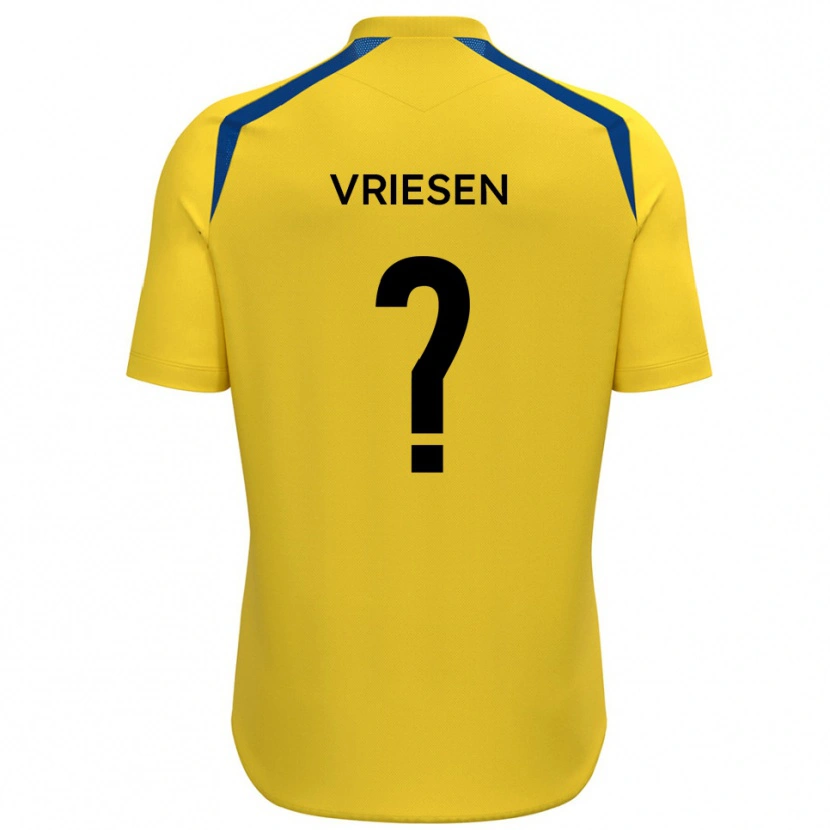 Danxen Hombre Camiseta Fabian Vriesen #0 Amarillo Azul 1ª Equipación 2025/26 La Camisa