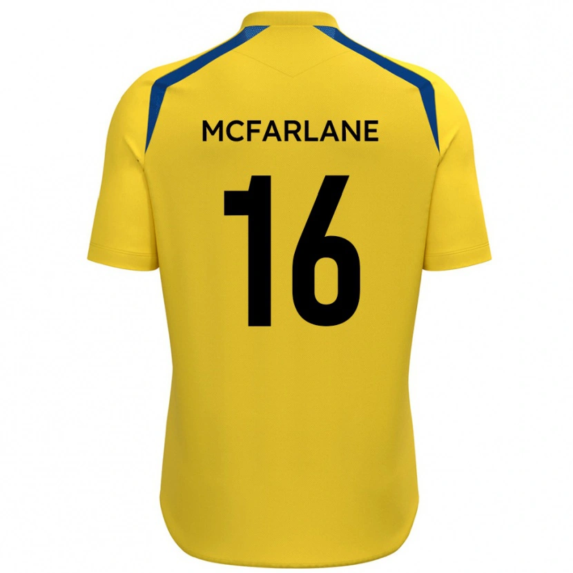 Danxen Hombre Camiseta Callum Mcfarlane #16 Amarillo Azul 1ª Equipación 2025/26 La Camisa