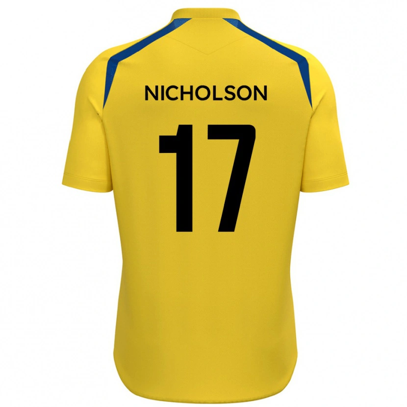 Danxen Hombre Camiseta Brad Nicholson #17 Amarillo Azul 1ª Equipación 2025/26 La Camisa