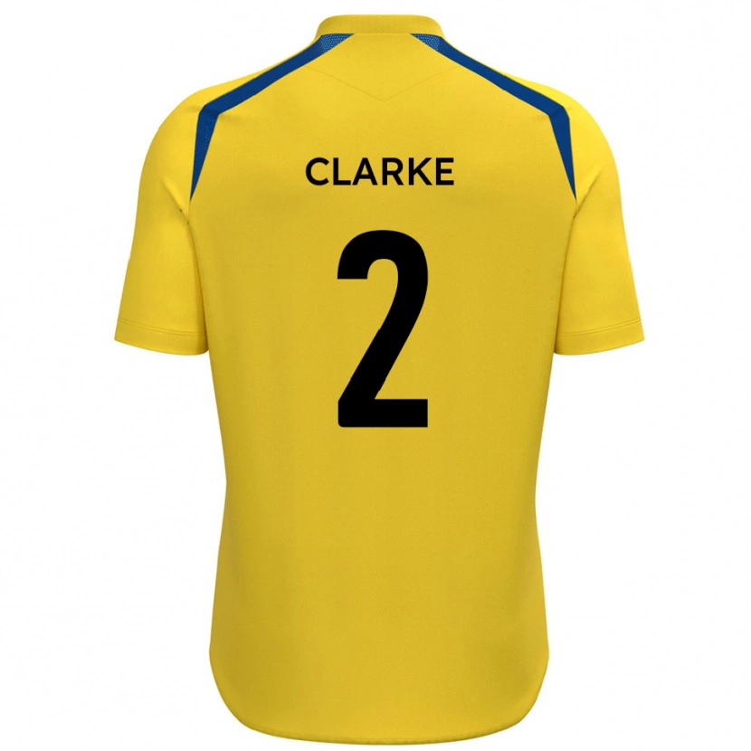 Danxen Hombre Camiseta James Clarke #2 Amarillo Azul 1ª Equipación 2025/26 La Camisa