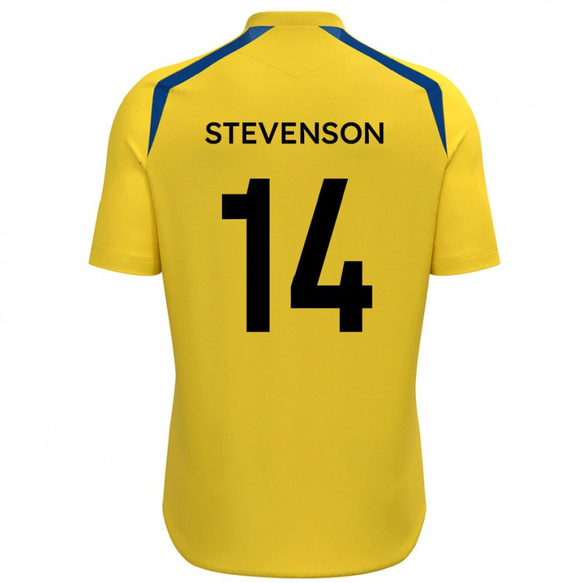 Danxen Hombre Camiseta Bradley Stevenson #14 Amarillo Azul 1ª Equipación 2025/26 La Camisa