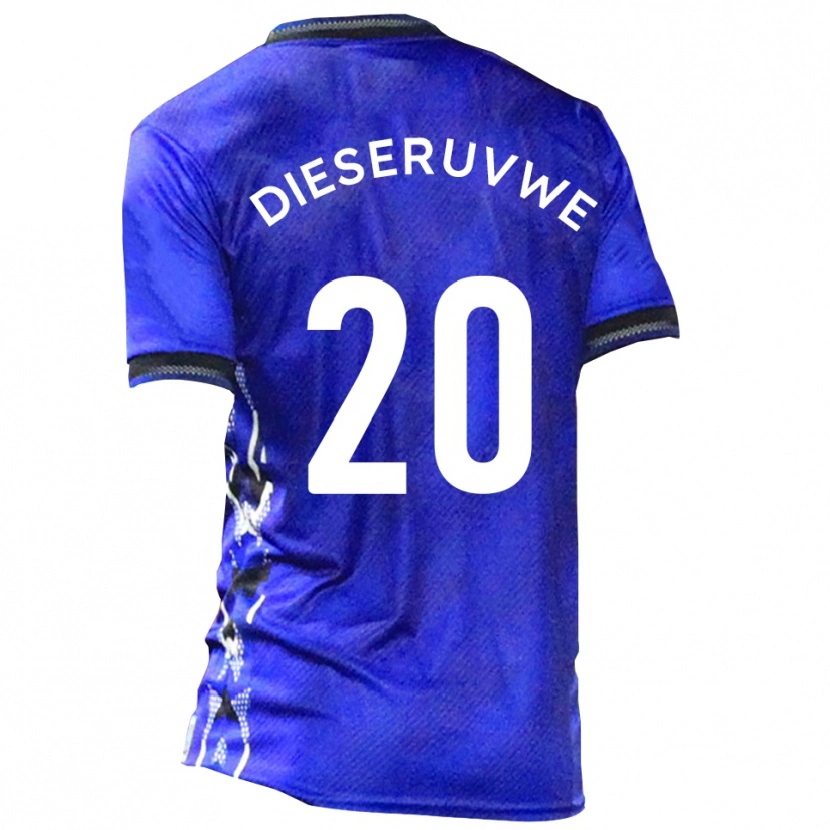 Danxen Hombre Camiseta Emmanuel Dieseruvwe #20 Azul Blanco 1ª Equipación 2025/26 La Camisa