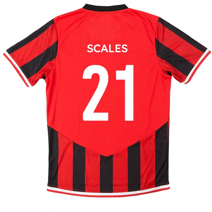 Danxen Hombre Camiseta Alfie Scales #21 Rojo Negro 1ª Equipación 2025/26 La Camisa