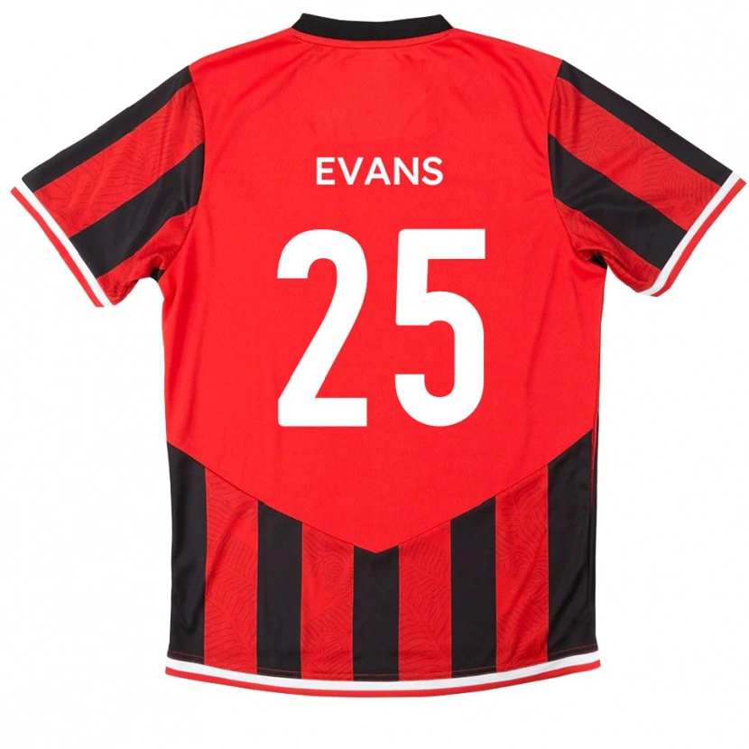 Danxen Hombre Camiseta Andy Evans #25 Rojo Negro 1ª Equipación 2025/26 La Camisa