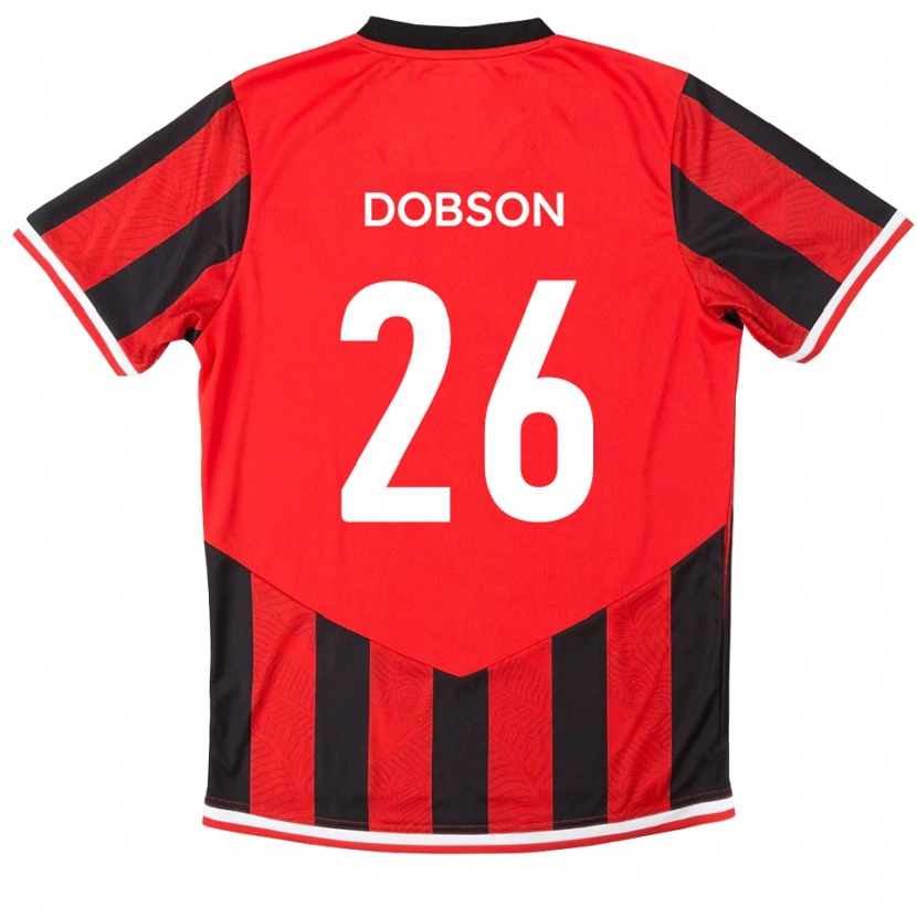 Danxen Hombre Camiseta Lennon Dobson #26 Rojo Negro 1ª Equipación 2025/26 La Camisa