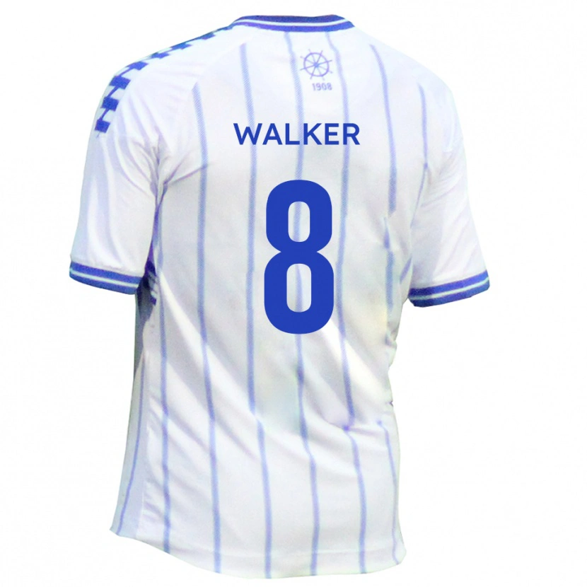Danxen Hombre Camiseta Brad Walker #8 Blanco Azul 1ª Equipación 2025/26 La Camisa