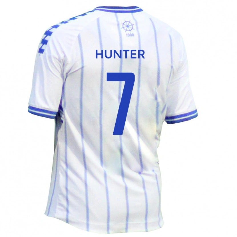 Danxen Hombre Camiseta Jack Hunter #7 Blanco Azul 1ª Equipación 2025/26 La Camisa