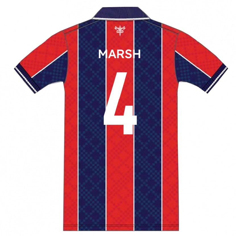 Danxen Hombre Camiseta George Marsh #4 Rojo Azul Marino 1ª Equipación 2025/26 La Camisa