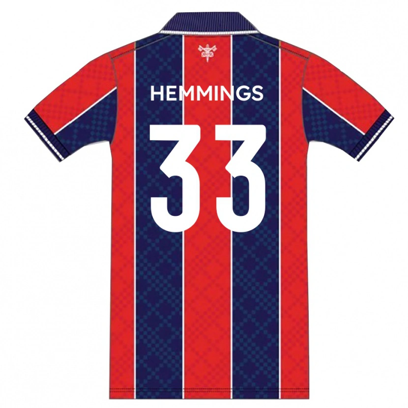 Danxen Hombre Camiseta Ashley Hemmings #33 Rojo Azul Marino 1ª Equipación 2025/26 La Camisa