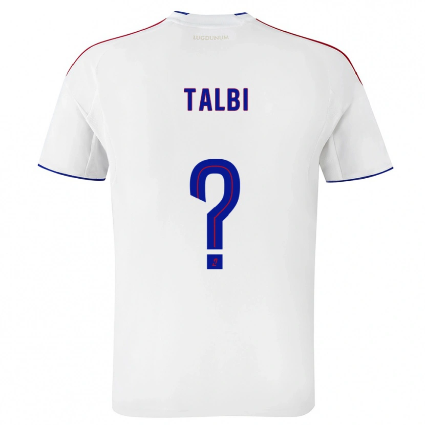 Danxen Hombre Camiseta Ryad Talbi #0 Blanco Rojo 1ª Equipación 2025/26 La Camisa