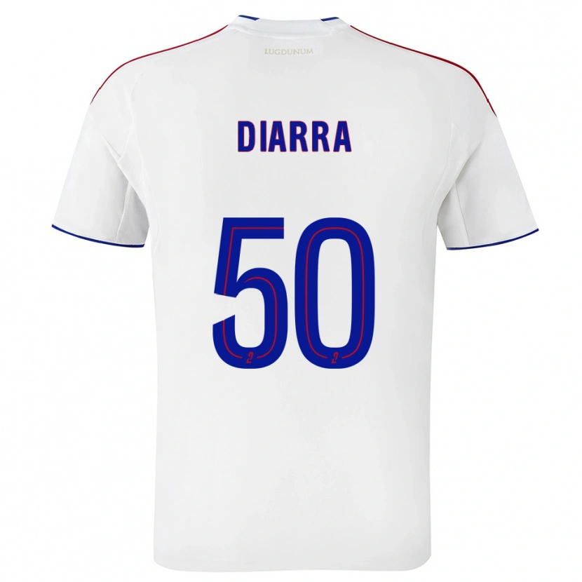 Danxen Hombre Camiseta Lassine Diarra #50 Blanco Rojo 1ª Equipación 2025/26 La Camisa