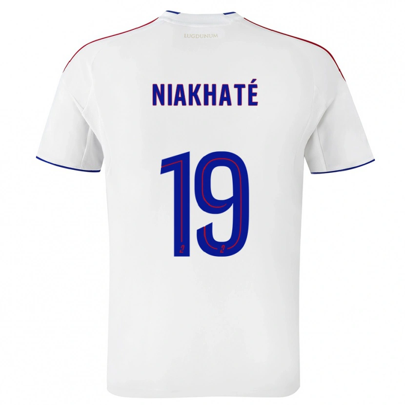 Danxen Hombre Camiseta Moussa Niakhaté #19 Blanco Rojo 1ª Equipación 2025/26 La Camisa