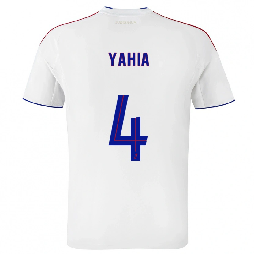 Danxen Hombre Camiseta Kelyan Yahia #4 Blanco Rojo 1ª Equipación 2025/26 La Camisa