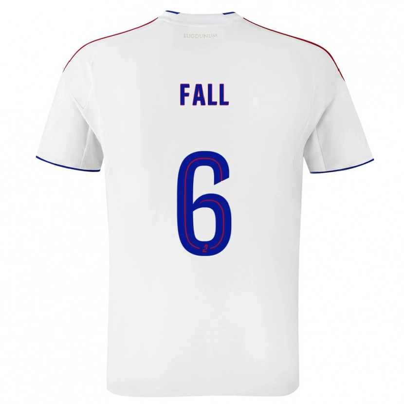 Danxen Hombre Camiseta Fallou Fall #6 Blanco Rojo 1ª Equipación 2025/26 La Camisa
