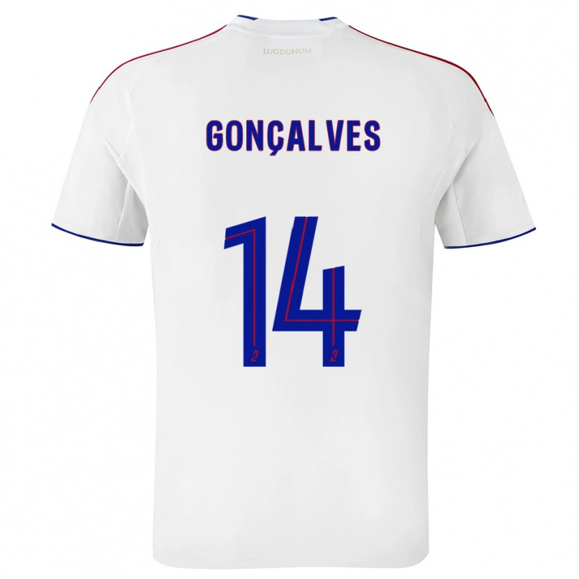 Danxen Hombre Camiseta Tiago Gonçalves #14 Blanco Rojo 1ª Equipación 2025/26 La Camisa