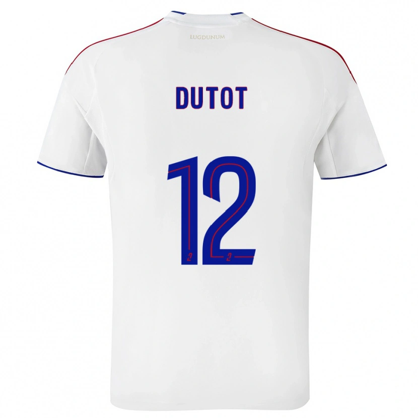 Danxen Hombre Camiseta Timothée Dutot #12 Blanco Rojo 1ª Equipación 2025/26 La Camisa