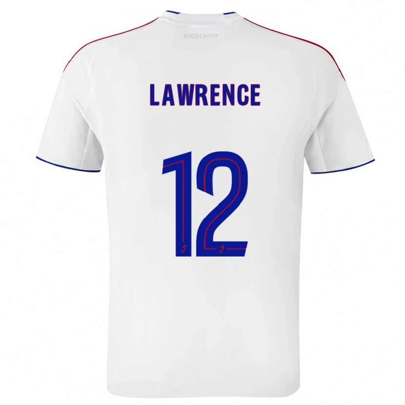 Danxen Hombre Camiseta Ashley Lawrence #12 Blanco Rojo 1ª Equipación 2025/26 La Camisa
