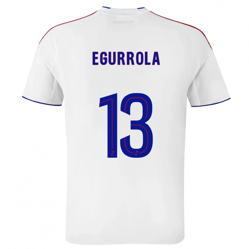 Danxen Hombre Camiseta Damaris Egurrola #13 Blanco Rojo 1ª Equipación 2025/26 La Camisa