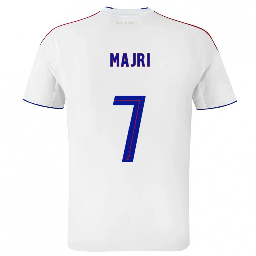 Danxen Hombre Camiseta Amel Majri #7 Blanco Rojo 1ª Equipación 2025/26 La Camisa