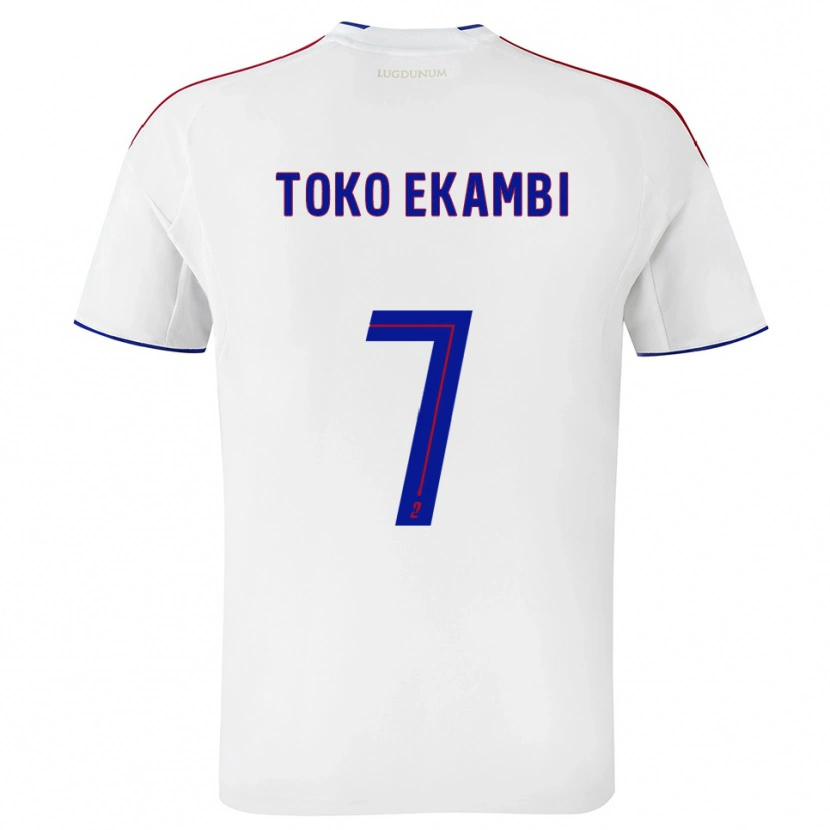 Danxen Hombre Camiseta Karl Toko Ekambi #7 Blanco Rojo 1ª Equipación 2025/26 La Camisa