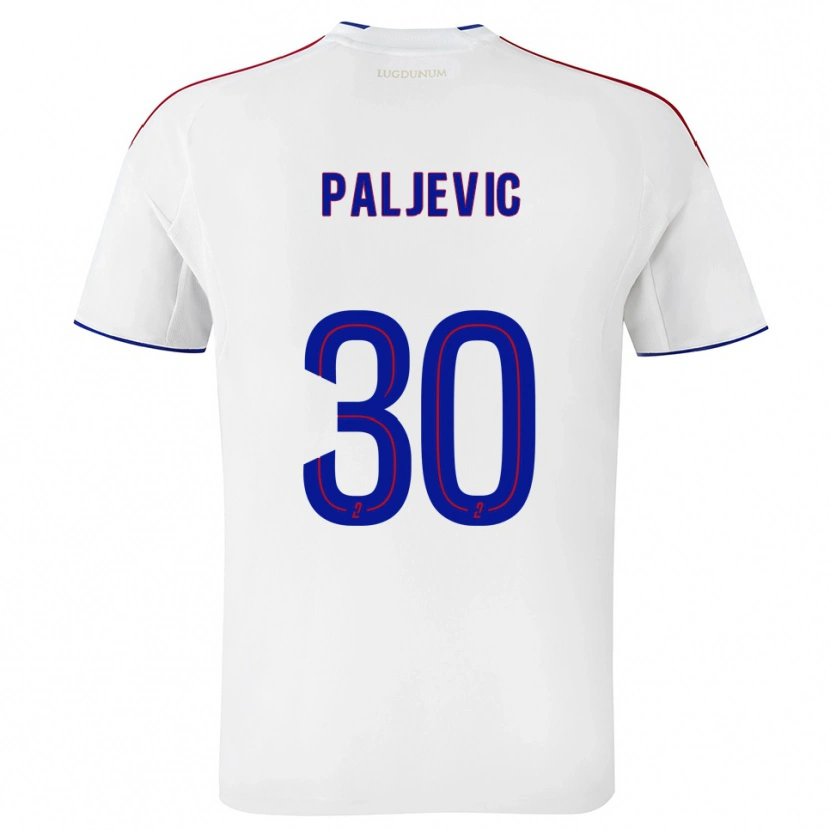 Danxen Hombre Camiseta Alyssia Paljevic #30 Blanco Rojo 1ª Equipación 2025/26 La Camisa