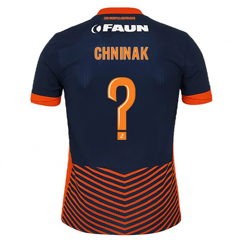 Danxen Hombre Camiseta Nawfal Chninak #0 Azul Medianoche Naranja 1ª Equipación 2025/26 La Camisa