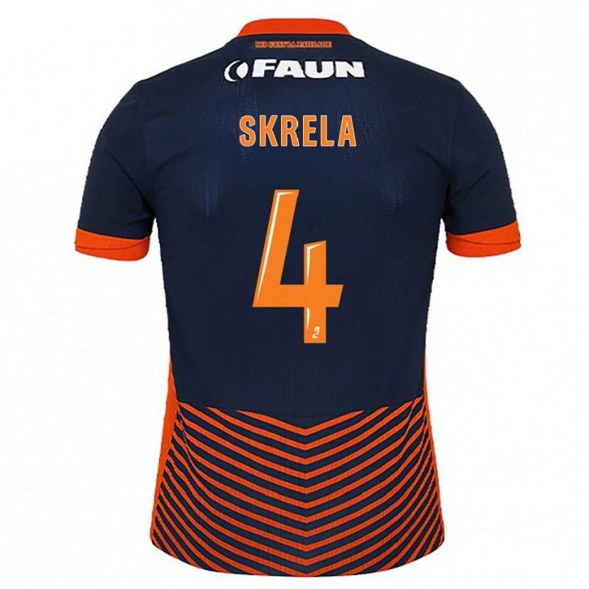 Danxen Hombre Camiseta Gabin Skrela #4 Azul Medianoche Naranja 1ª Equipación 2025/26 La Camisa