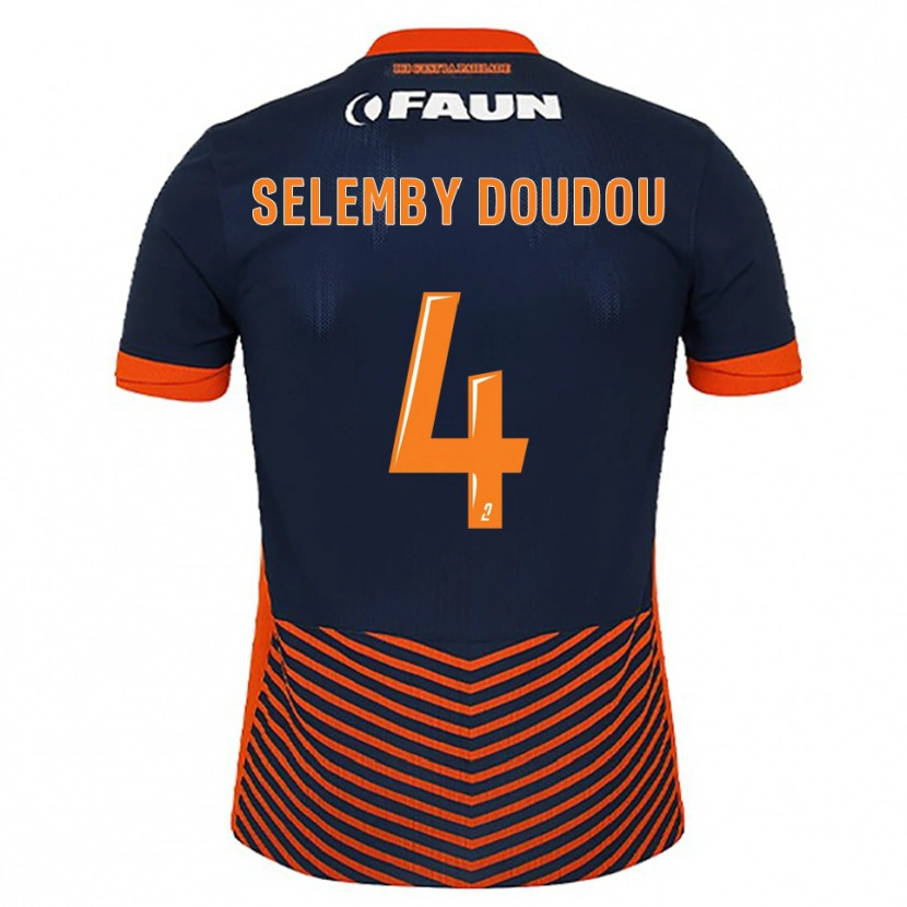 Danxen Hombre Camiseta Destin Selemby Doudou #4 Azul Medianoche Naranja 1ª Equipación 2025/26 La Camisa