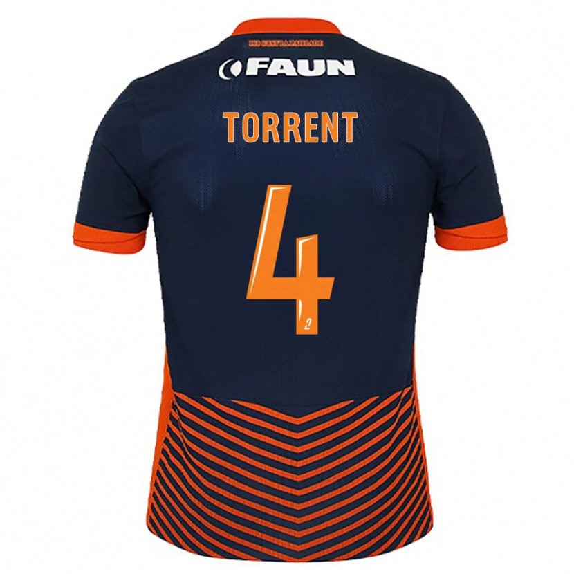 Danxen Hombre Camiseta Marion Torrent #4 Azul Medianoche Naranja 1ª Equipación 2025/26 La Camisa