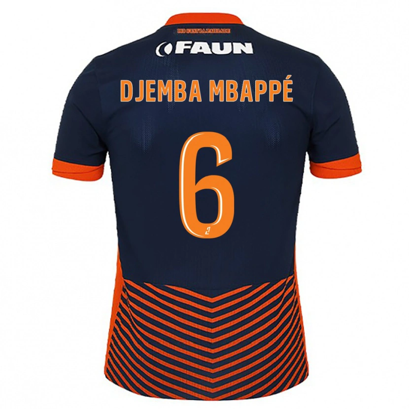 Danxen Hombre Camiseta Yvan Djemba Mbappé #6 Azul Medianoche Naranja 1ª Equipación 2025/26 La Camisa