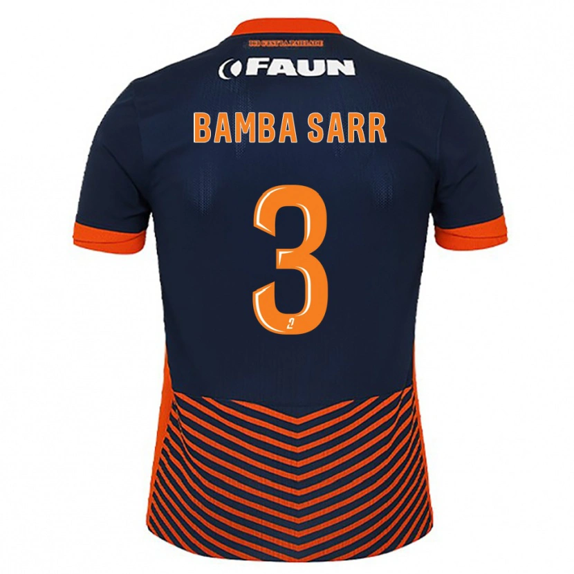 Danxen Hombre Camiseta Mamadou Bamba Sarr #3 Azul Medianoche Naranja 1ª Equipación 2025/26 La Camisa