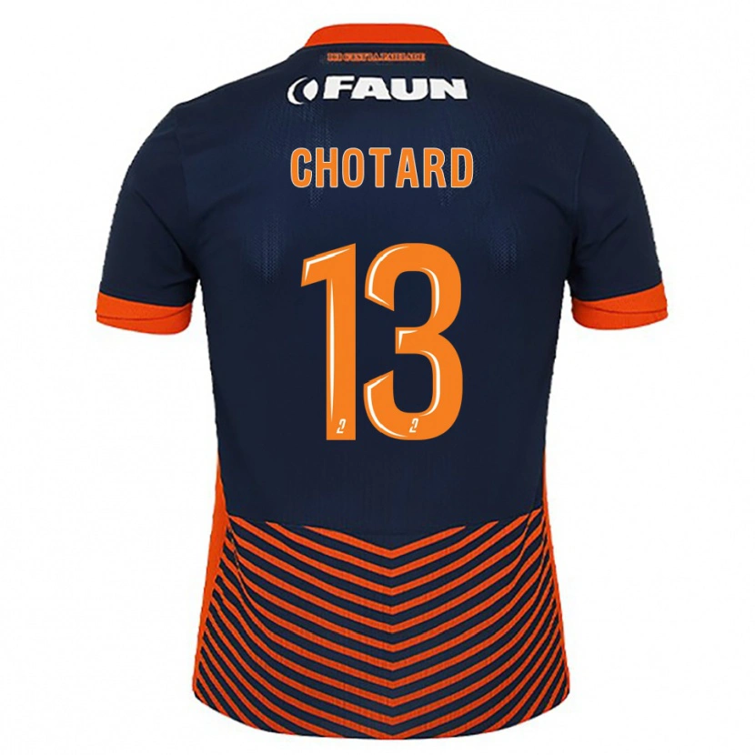 Danxen Hombre Camiseta Joris Chotard #13 Azul Medianoche Naranja 1ª Equipación 2025/26 La Camisa